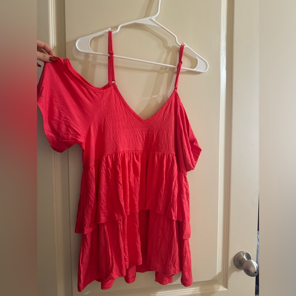 Women's Pink Tiered Top